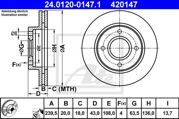 ATE 24012001471 Тормозной диск