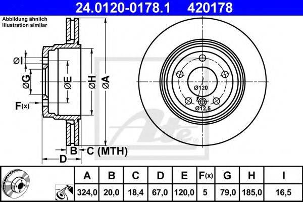 ATE 24012001781 Тормозной диск