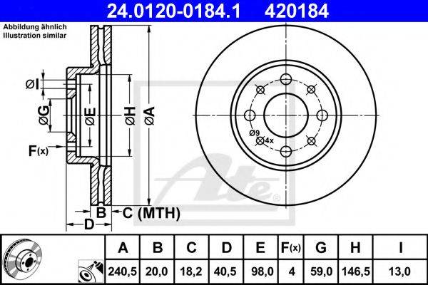 ATE 24012001841 Тормозной диск
