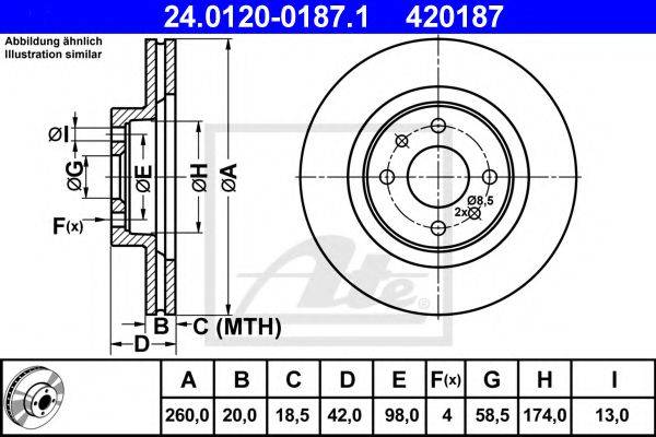 ATE 24012001871 Тормозной диск