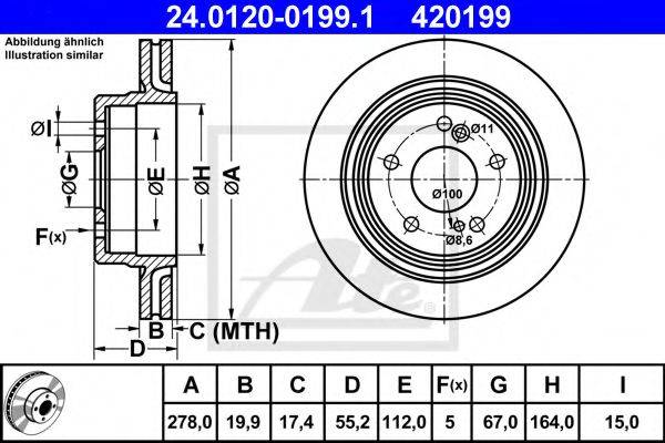 ATE 24012001991 Тормозной диск