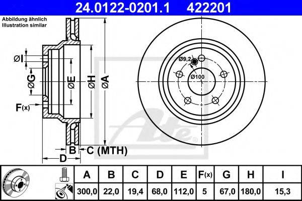 ATE 24012202011 Тормозной диск