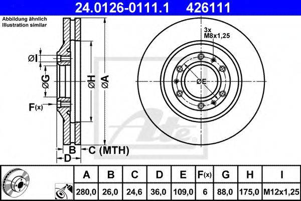 ATE 24012601111 Тормозной диск