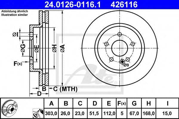 ATE 24012601161 Тормозной диск