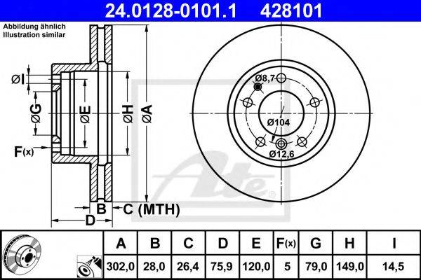 ATE 24012801011 Тормозной диск