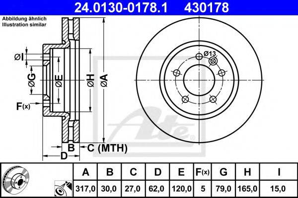 ATE 24013001781 Тормозной диск