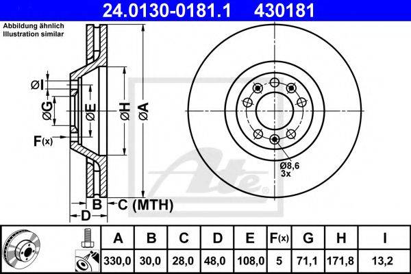 ATE 24013001811 Тормозной диск