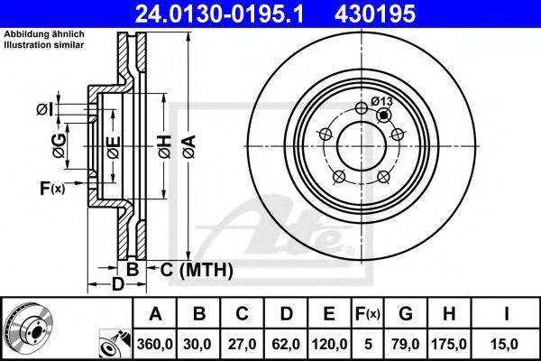 ATE 24013001951 Тормозной диск