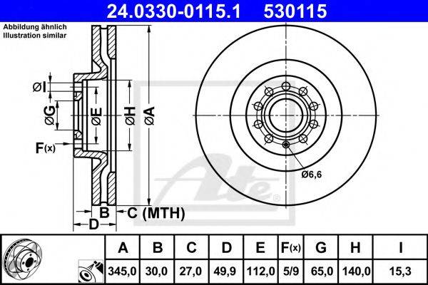 ATE 24033001151 Тормозной диск