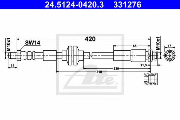 ATE 24512404203 Тормозной шланг