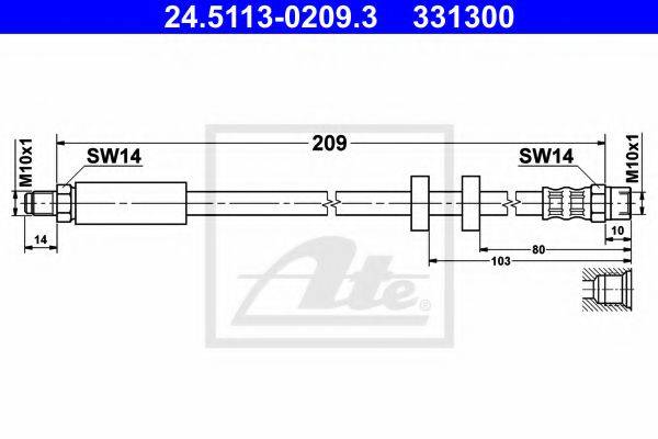 ATE 24511302093 Тормозной шланг