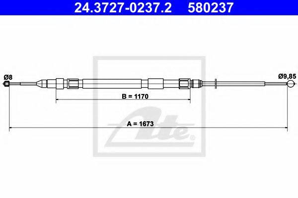 ATE 24372702372 Трос, стояночная тормозная система