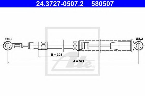 ATE 24372705072 Трос, стояночная тормозная система