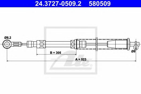 ATE 24372705092 Трос, стояночная тормозная система