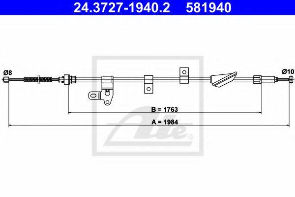 ATE 24372719402 Трос, стояночная тормозная система