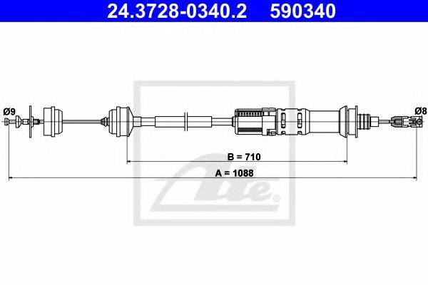 ATE 24372803402 Трос, управление сцеплением