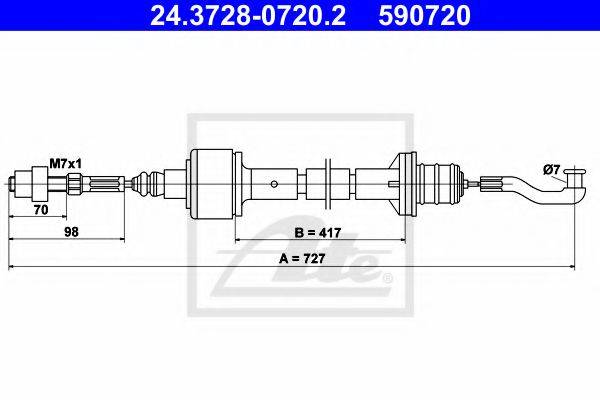 ATE 24372807202 Трос, управление сцеплением