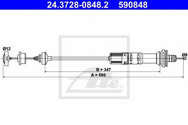 ATE 24372808482 Трос, управление сцеплением