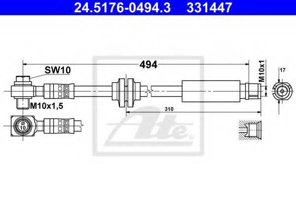ATE 24517604943 Тормозной шланг
