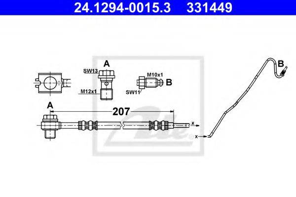 ATE 24129400153 Тормозной шланг