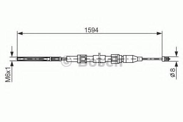 BOSCH 1987477042 Трос, стояночная тормозная система