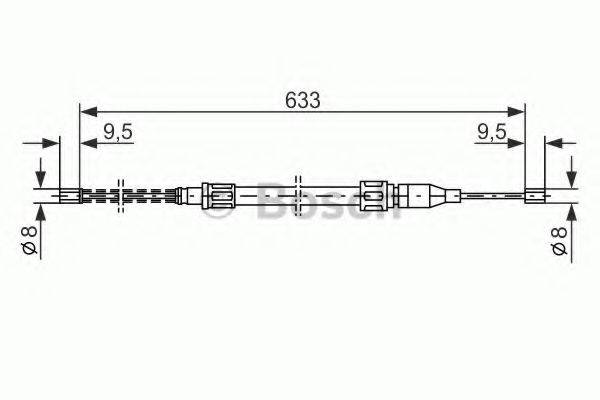 BOSCH 1987477043 Трос, стояночная тормозная система