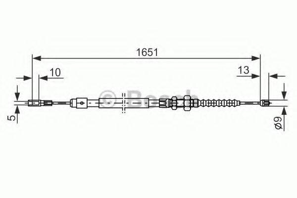 BOSCH 1987477077 Трос, стояночная тормозная система