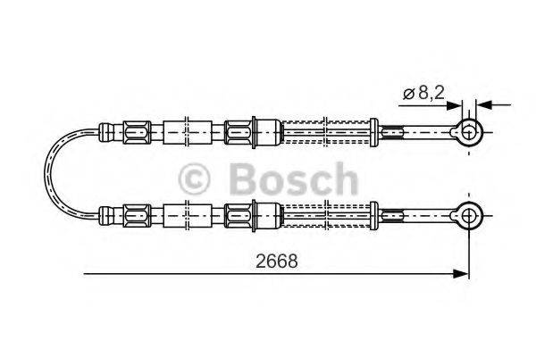 BOSCH 1987477086 Трос, стояночная тормозная система