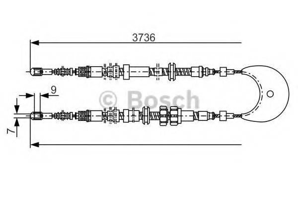 BOSCH 1987477097 Трос, стояночная тормозная система