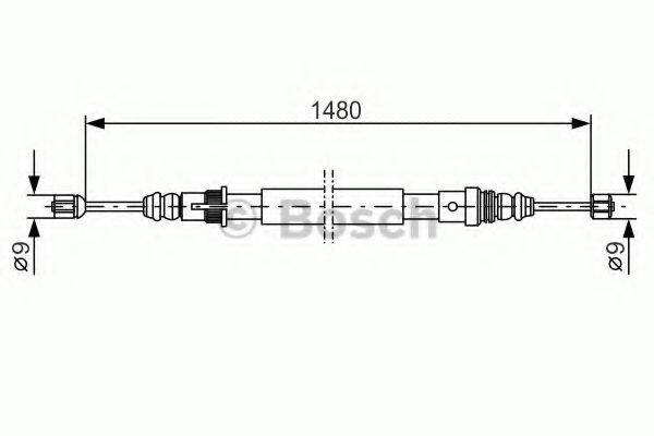 BOSCH 1987477153 Трос, стояночная тормозная система