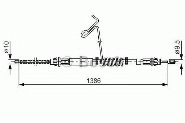 BOSCH 1987477185 Трос, стояночная тормозная система