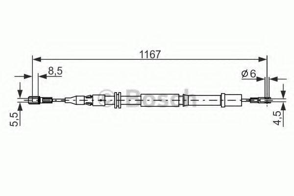 BOSCH 1987477199 Трос, стояночная тормозная система