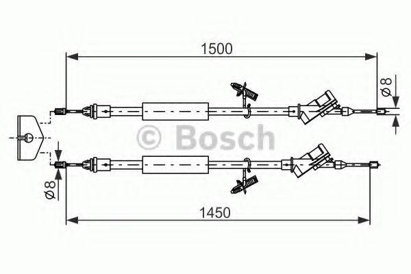 BOSCH 1987477222 Трос, стояночная тормозная система