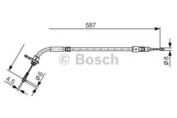 BOSCH 1987477224 Трос, стояночная тормозная система