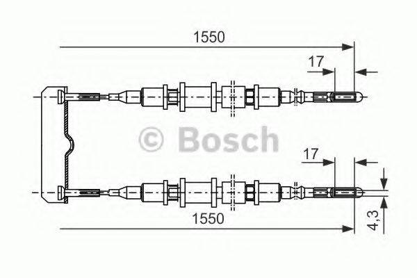 BOSCH 1987477250 Трос, стояночная тормозная система