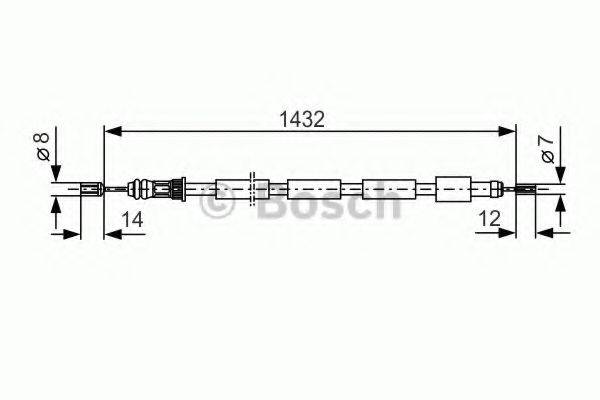 BOSCH 1987477272 Трос, стояночная тормозная система