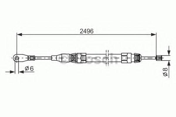 BOSCH 1987477306 Трос, стояночная тормозная система