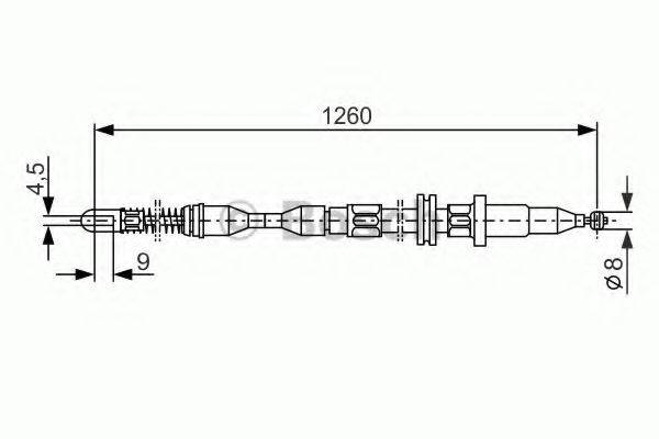 BOSCH 1987477308 Трос, стояночная тормозная система