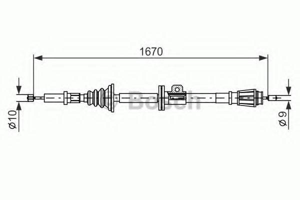 BOSCH 1987477357 Трос, стояночная тормозная система