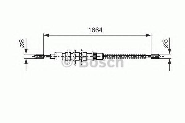 BOSCH 1987477518 Трос, стояночная тормозная система