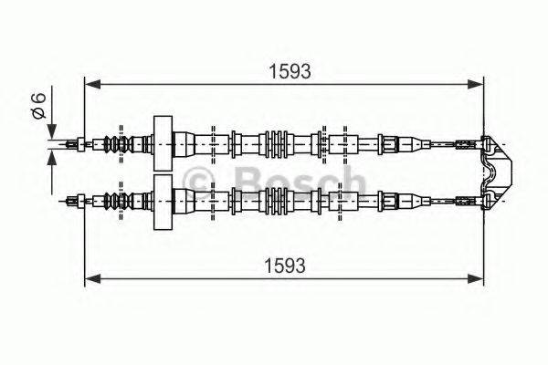 BOSCH 1987477527 Трос, стояночная тормозная система