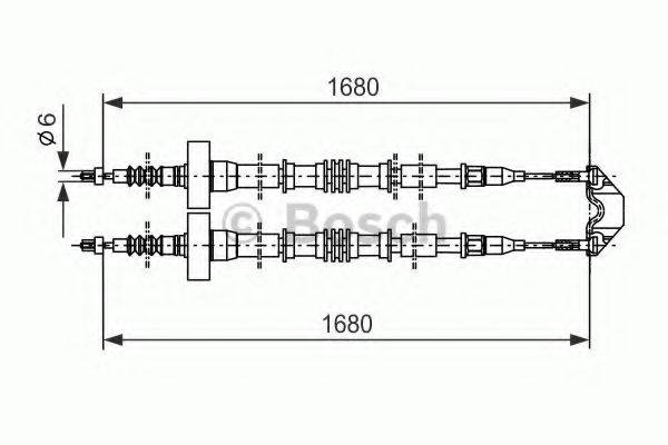 BOSCH 1987477528 Трос, стояночная тормозная система