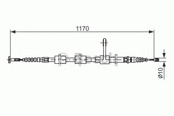 BOSCH 1987477554 Трос, стояночная тормозная система