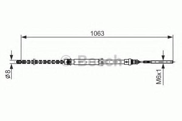 BOSCH 1987477568 Трос, стояночная тормозная система