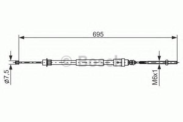 BOSCH 1987477572 Трос, стояночная тормозная система