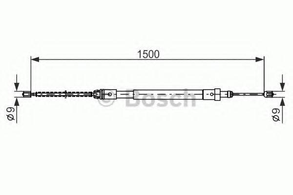 BOSCH 1987477581 Трос, стояночная тормозная система