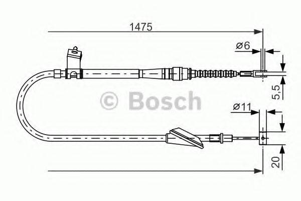 BOSCH 1987477608 Трос, стояночная тормозная система