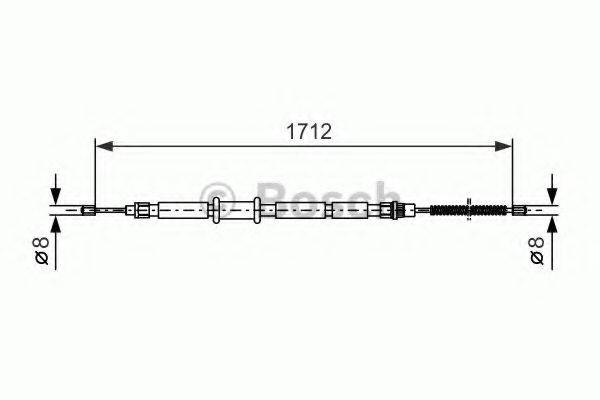 BOSCH 1987477618 Трос, стояночная тормозная система