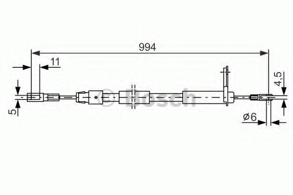 BOSCH 1987477629 Трос, стояночная тормозная система