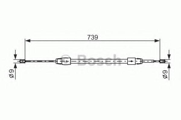 BOSCH 1987477691 Трос, стояночная тормозная система